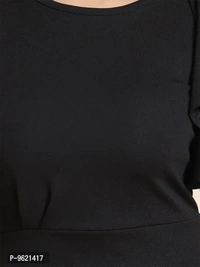 Stylish Fancy Lycra Solid Bodycon Dress For Women - L