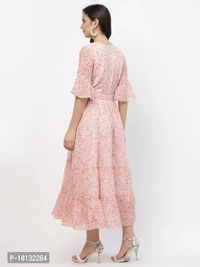 Attractive Midi Length Georgette Printed Fit And Flare Dress Combo For Women Pack Of 3 - M