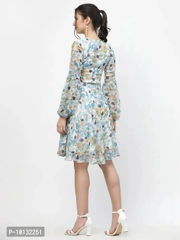 Attractive Midi Length Georgette Printed Fit And Flare Dress Combo For Women Pack Of 3 - l