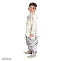 NEW GEN Boys Kurta Pajama Set (Silver_3-4 Years) - 4-5 Years