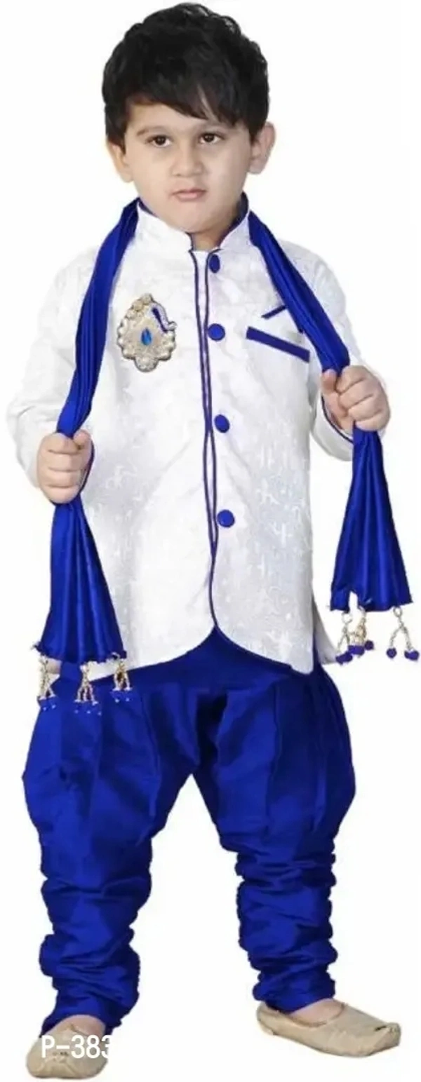 Boys Casual Sherwani and Churidar Set With Dupatta - 3-4 Years