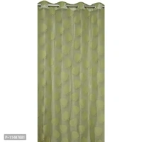 MallowWorld Leaf Design Net Curtain 6ft, Green Color (Set of 2)