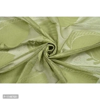 MallowWorld Leaf Design Net Curtain 6ft, Green Color (Set of 2)