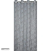 MallowWorld Leaf Design Net Curtain 7ft, Grey Color (Pack of 1)