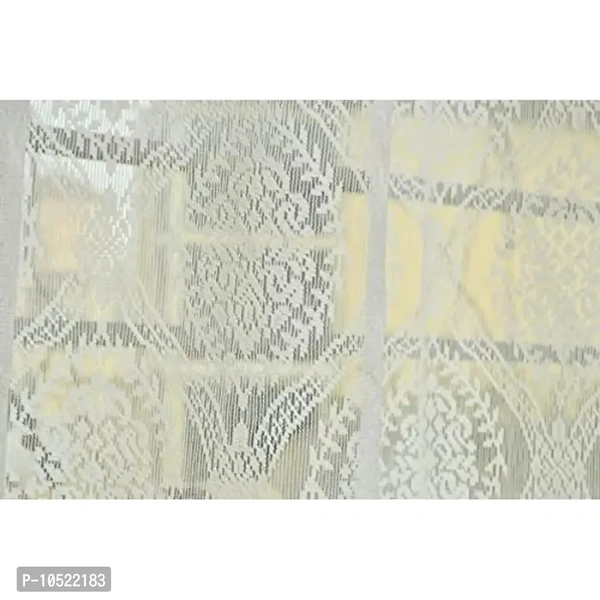 Royal Trend Decor Talks Heavy Polyester Glittering Tissue Net Floral Semi Transparent Fancy Sheer Window Curtain Parda for Living, Drawing and Bedroom