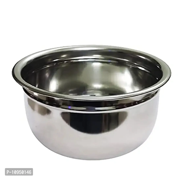 Stainless Steel Flat Bottom Ring Tope Set -3Pcs.750ml,1000ml,1500ml (Induction and Gas Compatible) ApproxWt.0.475Kg