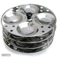 IDLI Making Stand 4 Stainless Steel Plate idli Stand Pack of 4 Idli Plates 16 Cavities
