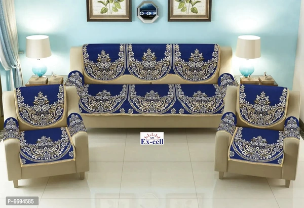 Comfortable Royal Look Velvet 5 Seater Sofa Covers - Set of 6 Pieces