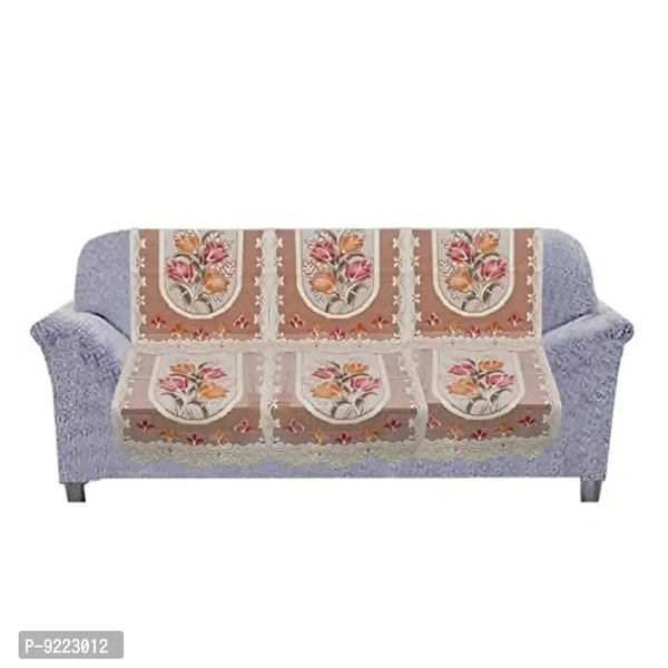KANUSHI Industries? Floral Design 5 Seater Sofa Cover (Color : Cream)