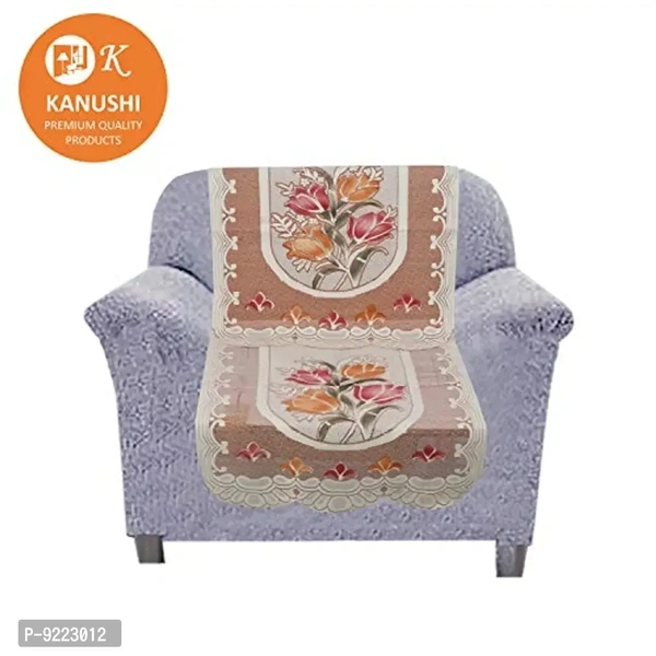 KANUSHI Industries? Floral Design 5 Seater Sofa Cover (Color : Cream)