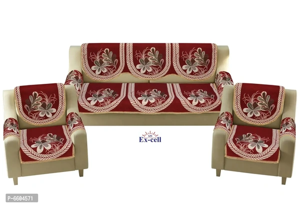 Comfortable Royal Look Velvet 5 Seater Sofa Covers - Set of 6 Pieces