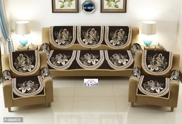 Comfortable Royal Look Velvet 5 Seater Sofa Covers - Set of 6 Pieces