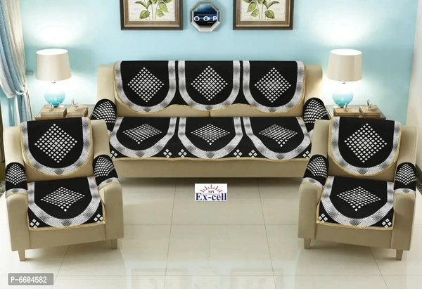 Comfortable Royal Look Velvet 5 Seater Sofa Covers - Set of 6 Pieces