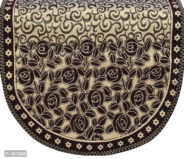 Comfortable Cotton Floral 5 Seater Sofa Cover - 10 Pieces , Coffee Kaju Zara