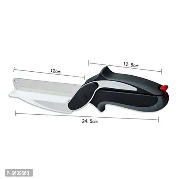 2 in 1 Smart Cutter with Cutting Board Built-in-Use for Quick and Easy Cutting as Food Shears, Vegetable Slicer, Fruit Cutter