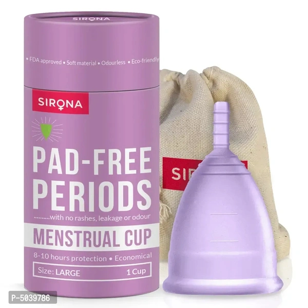 Sirona Reusable Menstrual Cup With Fda Compliant Medical Grade Silicone - Large