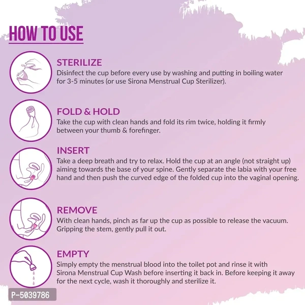 Sirona Reusable Menstrual Cup With Fda Compliant Medical Grade Silicone - Large