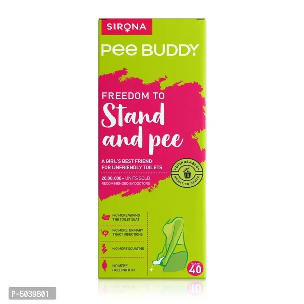Peebuddy Stand Pee Disposable, Portable Female Urination Funnel - 40 Pcs