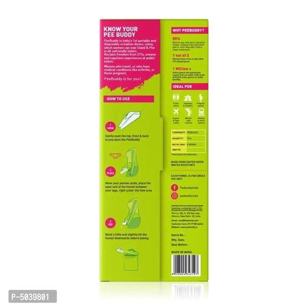 Peebuddy Stand Pee Disposable, Portable Female Urination Funnel - 40 Pcs