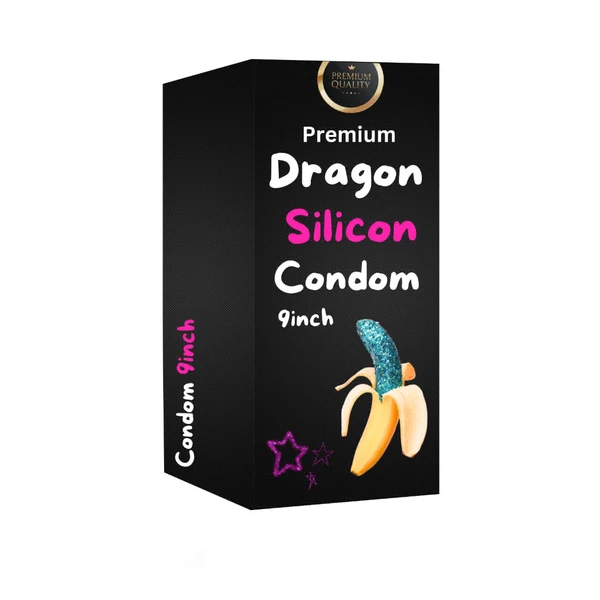 9 Inch Silicon Dragon Condom - Brown  - This product is non Returnable, Soft Material