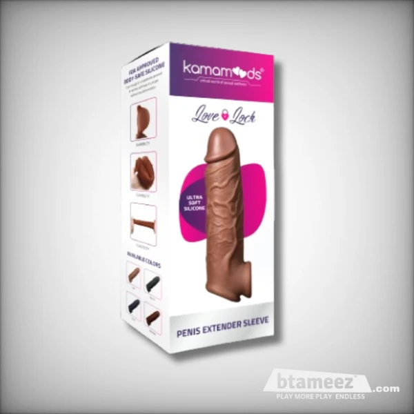 8 Inch Lovelab Silicon Condom Reusable Brown