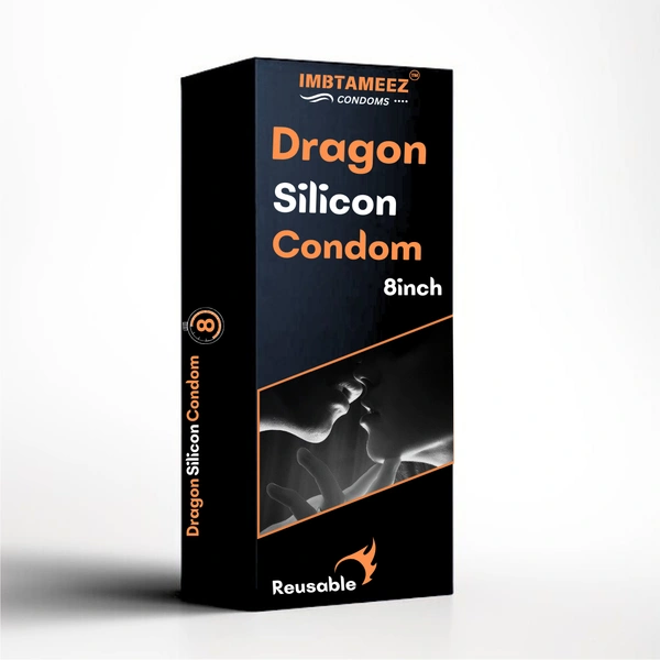Imbtameez Silicone Dragon Condom – 8 Inch for Men | Extra Large, Reusable & Durable | Wild Edition - 8inch, Brown, 1