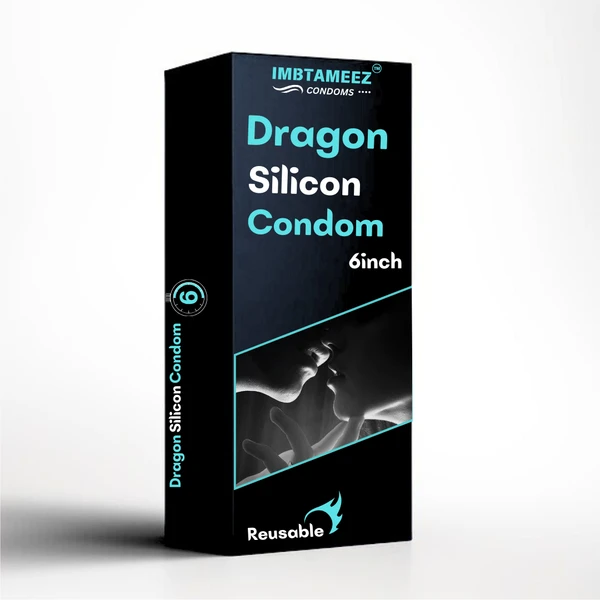 Imbtameez  Silicon dragon condom 6inch for men  - 6inch, Brown