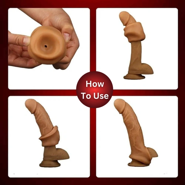 6-Inch Dragon Silicone Reusable Condom | Skin-Friendly & Durable - 6inch, Chocklet