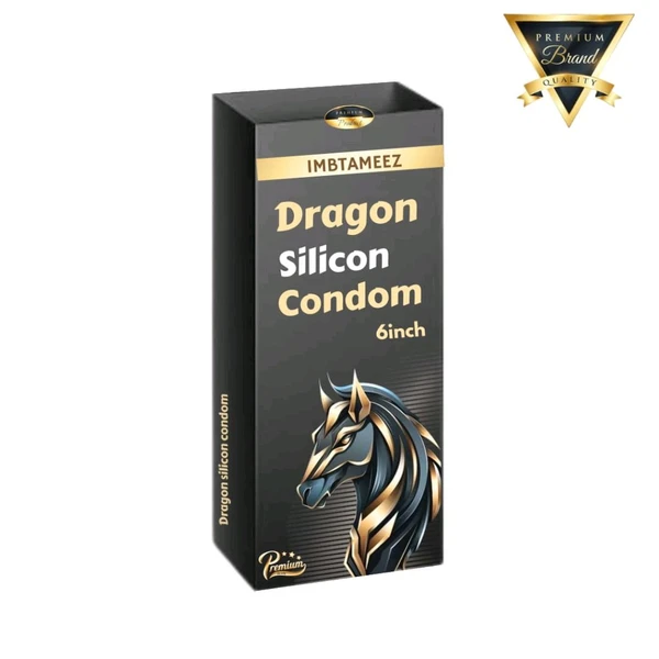 6 inch Dragon Silicon Condom  - This item is non returnable, 90 gram