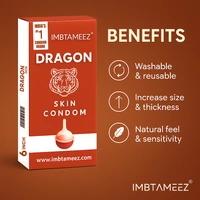 Imbtameez Dragon Silicone Condom Royal Edition | 6 Inch Reusable Dragon Skin Condom | Latex-Free, Washable Sleeve for Men - This item is non returnable, * Order Now get upto Rs 100 Off apply code ROYALED