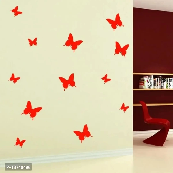Jaamso Royals Purple 3D Magnet Butterefly Self Adhesive Wall Sticker