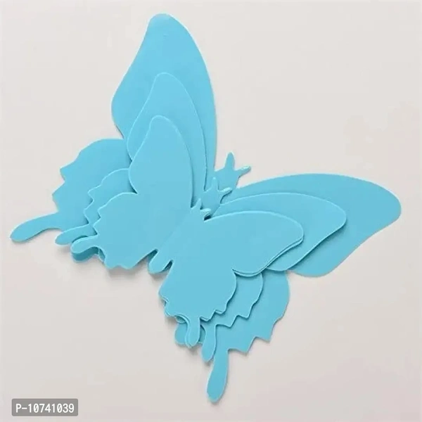 Jaamso Royals Purple 3D Magnet Butterefly Self Adhesive Home Wall Sticker 