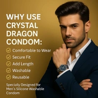 Imbtameez Crystal Dragon Silicone Condom – 6 Inch | Mood On Edition - This item is non returnable