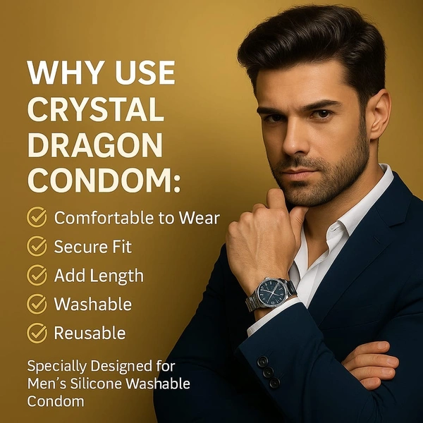 Imbtameez Crystal Dragon Silicone Condom – 6 Inch | Mood On Edition - This item is non returnable
