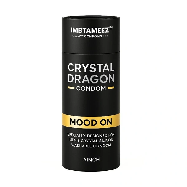 Imbtameez Crystal Dragon Silicone Condom – 6 Inch | Mood On Edition - This item is non returnable