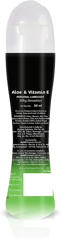 KamaSutra Aloe & Vitamin E Lube - 50ml | Water-Based | Condom Safe | Easy Wash