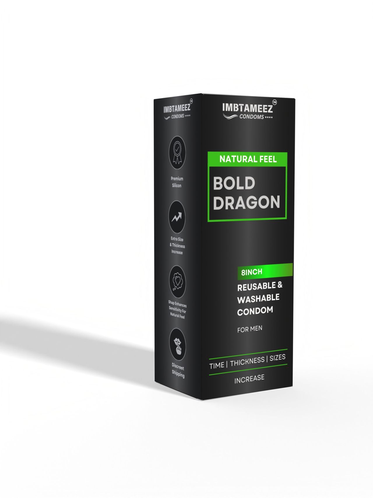 Bold Dragon Condom – 8-Inch Reusable Silicone Condom, Ultra-Soft & Durable