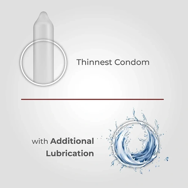 Skore Nothing Thinnest Condoms | Chocolate Flavored With Disposal Pouches | Pack of 1 |