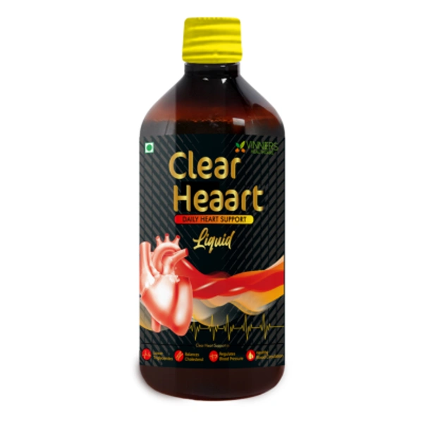 Clear Heaart Liquid for Lower Cholesterol Made with Raw, Unfiltered, Unpasteurized Apple Cider Vinegar with Mother, Honey with Fresh juice of Ginger, Garlic, Lemon, No Preservatives No Water added. - 3 Month Supply | 4 Bottle Pack X 450 ML Each