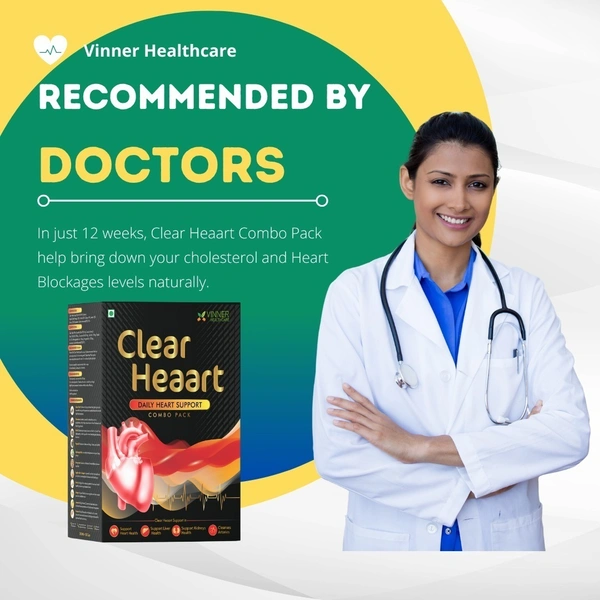Doctor’s Recommended Clear Heaart Combo Pack Supplement For Heart Blockages, Cholesterol, & Triglycerides - 3 WEEK TREATMENT PLAN