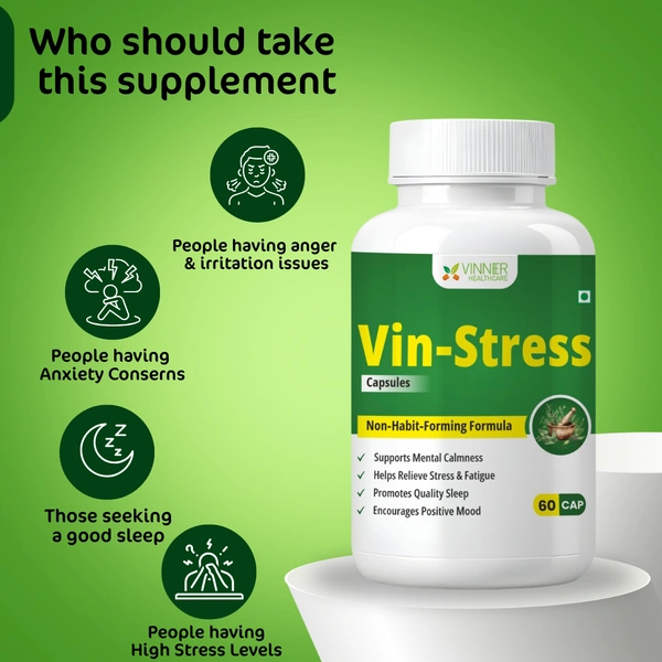 Vin-Stress Capsules – Ayurvedic Calm for Stress, Sleep & Mood Balance