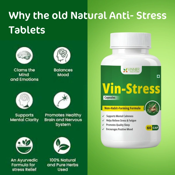 Vin-Stress Capsules – Ayurvedic Calm for Stress, Sleep & Mood Balance