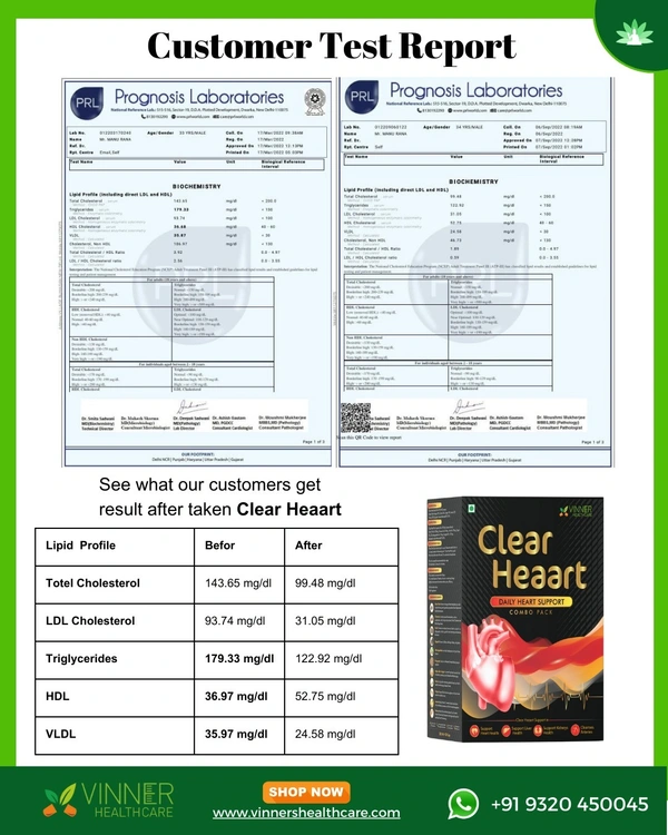 Clear Heaart Combo: 100% Natural Heart Health Solution with a 100-Day Guarantee - 180-DAY COMPLETE TREATMENT PLAN