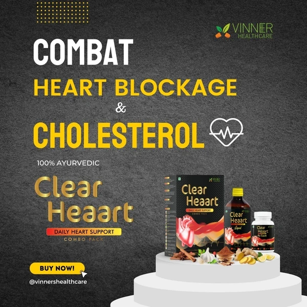 Clear Heaart Combo: 100% Natural Heart Health Solution with a 100-Day Guarantee - 45-DAY TREATMENT PLAN