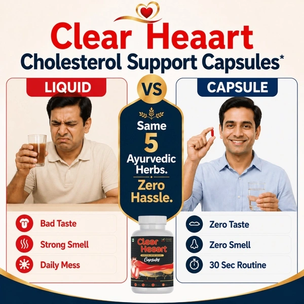Vinner Healthcare Clear Heaart Cholesterol Support Capsules - Ayurvedic Heart Wellness - 2 Bottles X 45 Capsules