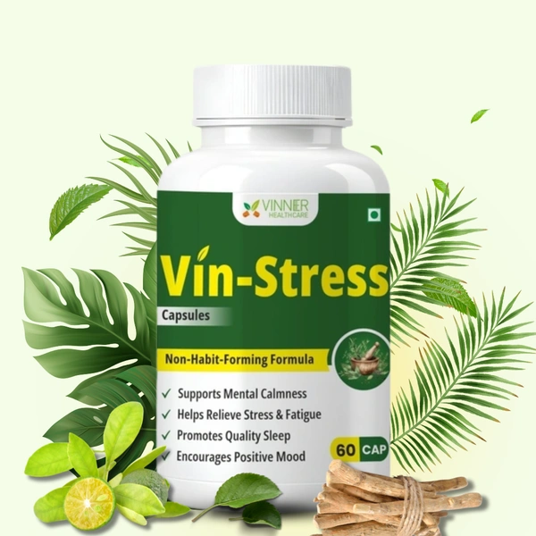 Vin-Stress Capsules – Ayurvedic Calm for Stress, Sleep & Mood Balance