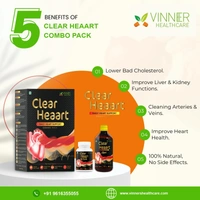 Clear Heaart Combo: 100% Natural Heart Health Solution with a 100-Day Guarantee - 180-DAY COMPLETE TREATMENT PLAN