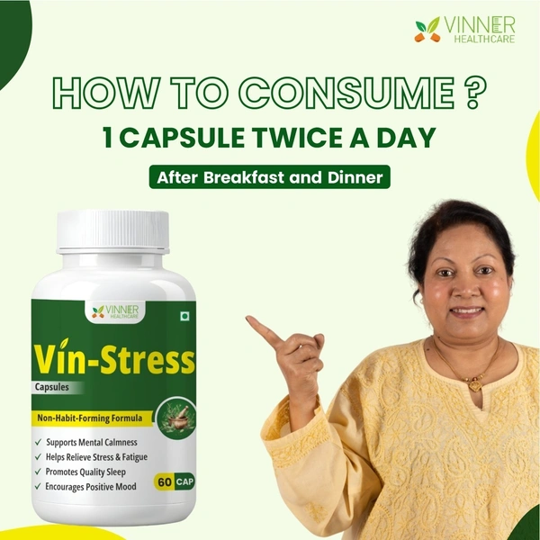 Vin-Stress Capsules – Ayurvedic Calm for Stress, Sleep & Mood Balance