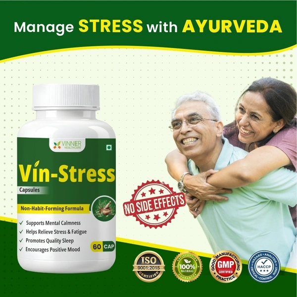 Vin-Stress Capsules – Ayurvedic Calm for Stress, Sleep & Mood Balance