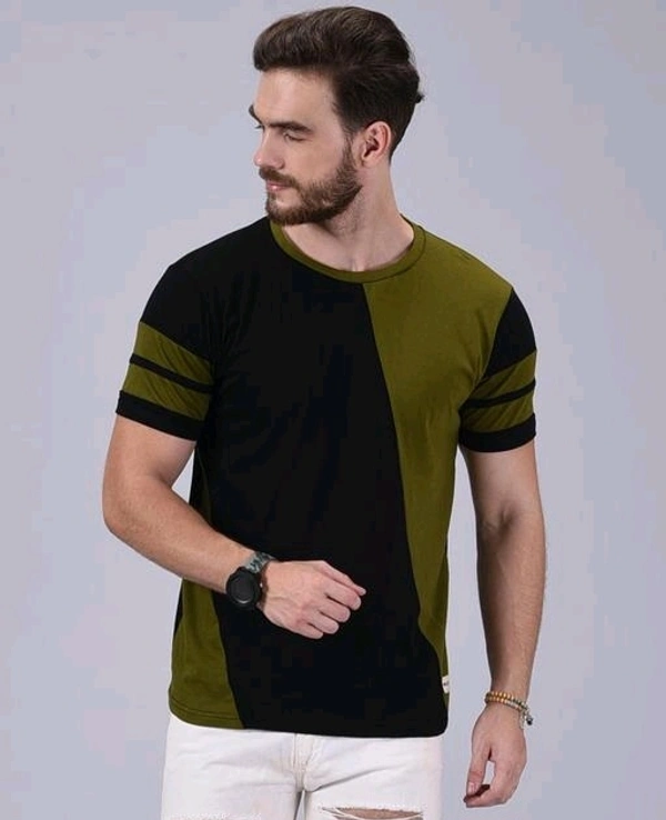 Mens Casual Round Neck T-shirt -191519741 - Verdun Green, XXL
